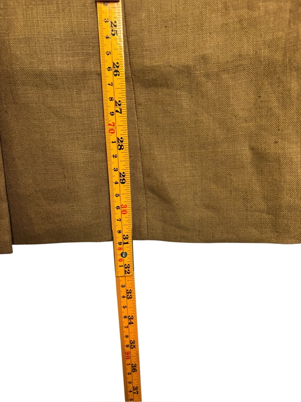 VTG Jennifer Eden Tan Brown Linen Vest Button-up Front Drawstring Waist 15/16 - Picture 7 of 10